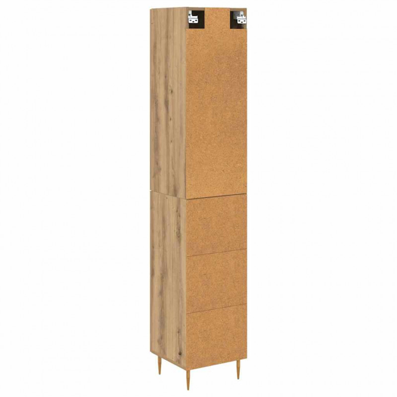 Highboard 2 pcs Dąb rzemieślniczy Materiał drewnopochodny
