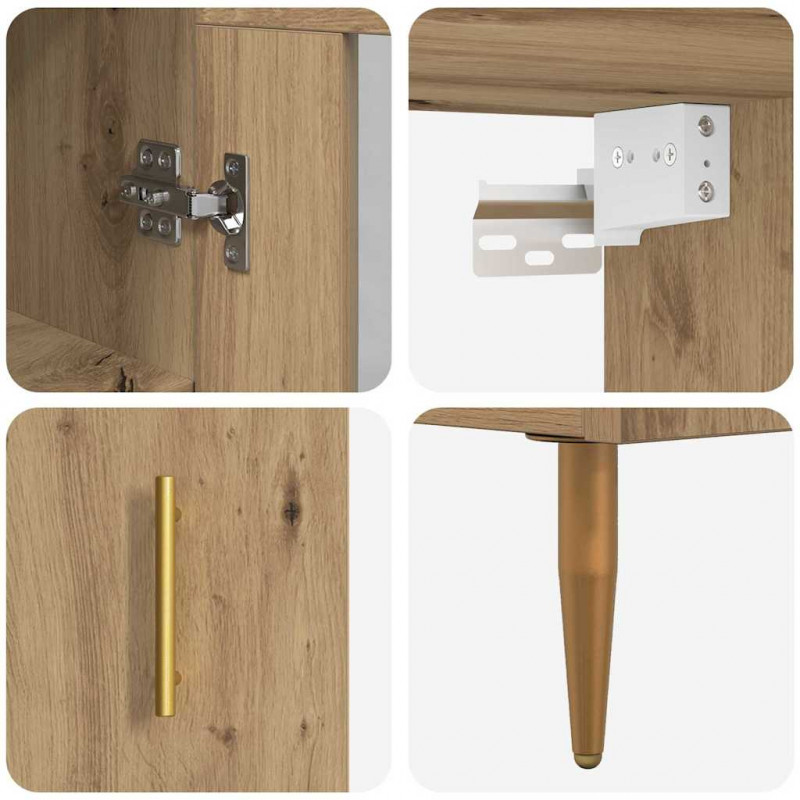 Highboard 2 pcs Dąb rzemieślniczy Materiał drewnopochodny