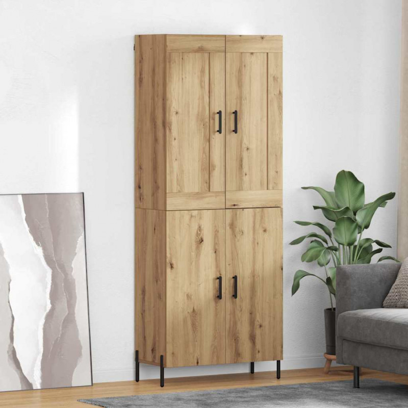 Highboard 2 pcs Dąb rzemieślniczy Materiał drewnopochodny