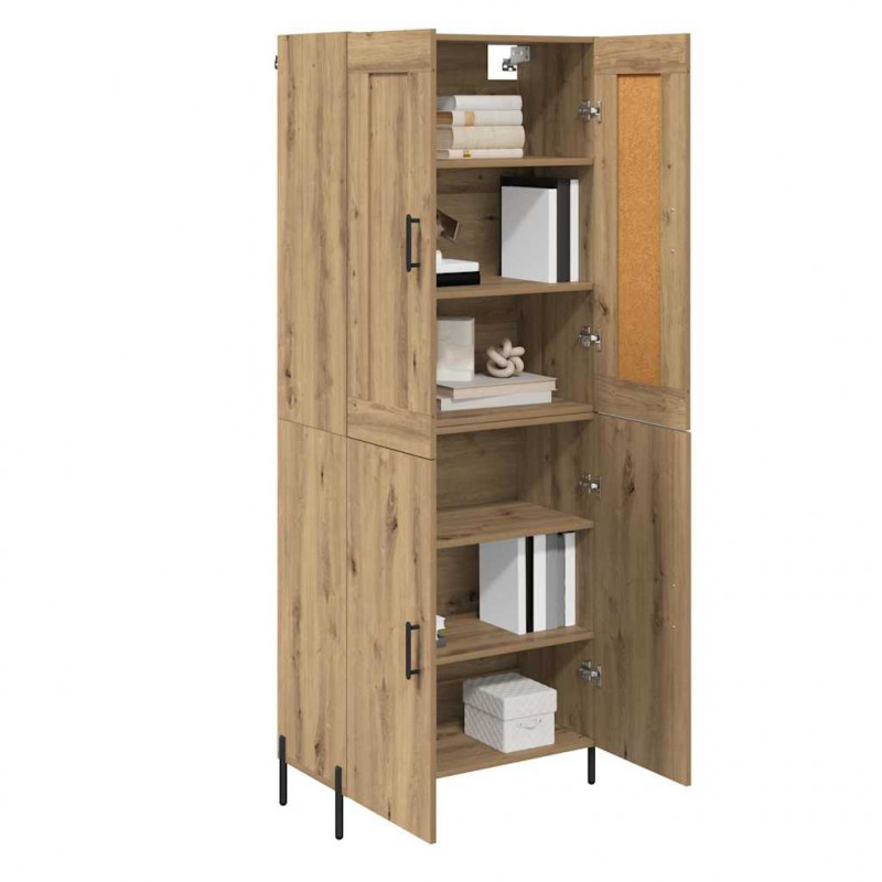 Highboard 2 pcs Dąb rzemieślniczy Materiał drewnopochodny