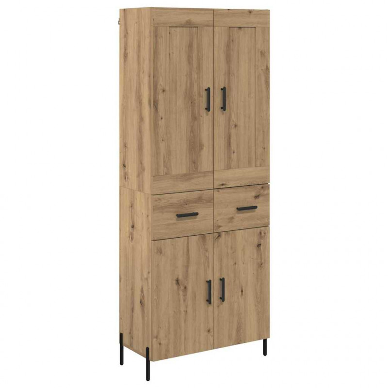 Highboard 2 pcs Dąb rzemieślniczy Materiał drewnopochodny