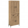 Highboard 2 pcs Dąb rzemieślniczy Materiał drewnopochodny
