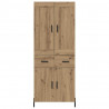 Highboard 2 pcs Dąb rzemieślniczy Materiał drewnopochodny
