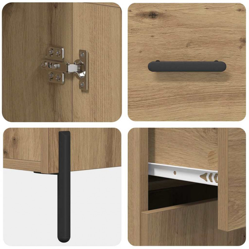 Highboard 2 pcs Dąb rzemieślniczy Materiał drewnopochodny