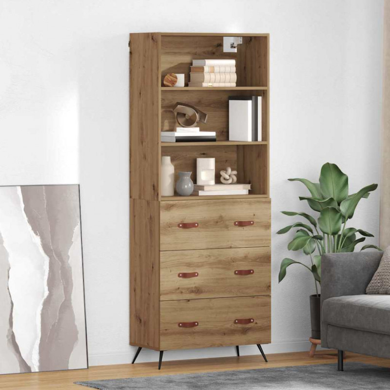 Highboard z szufladą Dąb rzemieślniczy 69,5 x 34 x 180 cm
