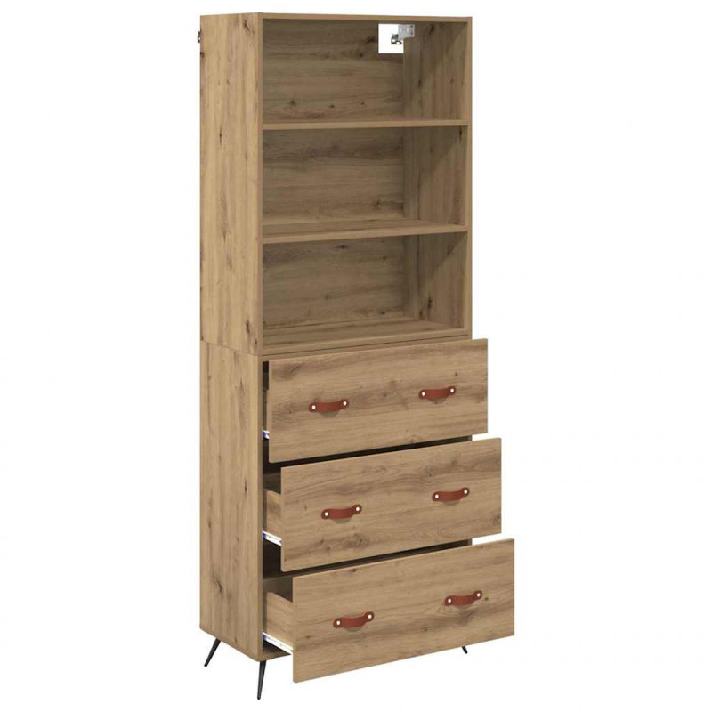 Highboard z szufladą Dąb rzemieślniczy 69,5 x 34 x 180 cm