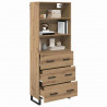 Highboard z szufladą Dąb rzemieślniczy 69,5 x 34 x 180 cm