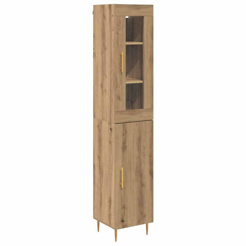 Highboard 2 pcs Dąb rzemieślniczy Materiał drewnopochodny