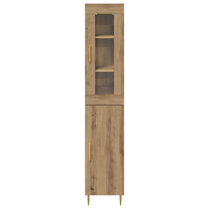 Highboard 2 pcs Dąb rzemieślniczy Materiał drewnopochodny