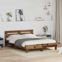 Ramka łóżka Stare drewno 160 x 200 cm Materiał drewnopochodny