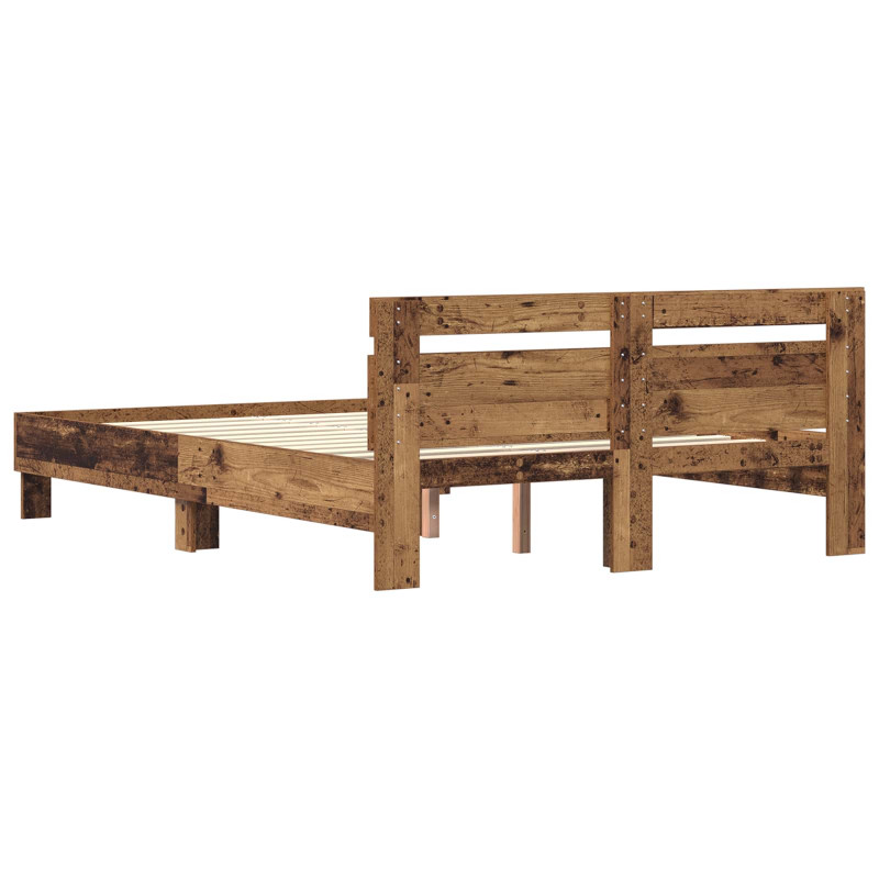 Ramka łóżka Stare drewno 160 x 200 cm Materiał drewnopochodny