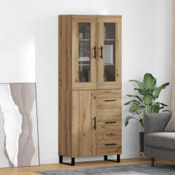 Highboard 2 pcs Dąb rzemieślniczy Materiał drewnopochodny