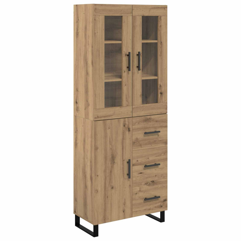 Highboard 2 pcs Dąb rzemieślniczy Materiał drewnopochodny