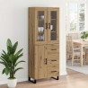 Highboard 2 pcs Dąb rzemieślniczy Materiał drewnopochodny