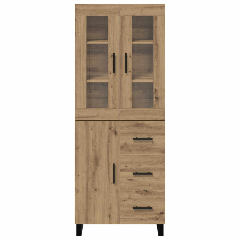 Highboard 2 pcs Dąb rzemieślniczy Materiał drewnopochodny