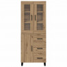 Highboard 2 pcs Dąb rzemieślniczy Materiał drewnopochodny