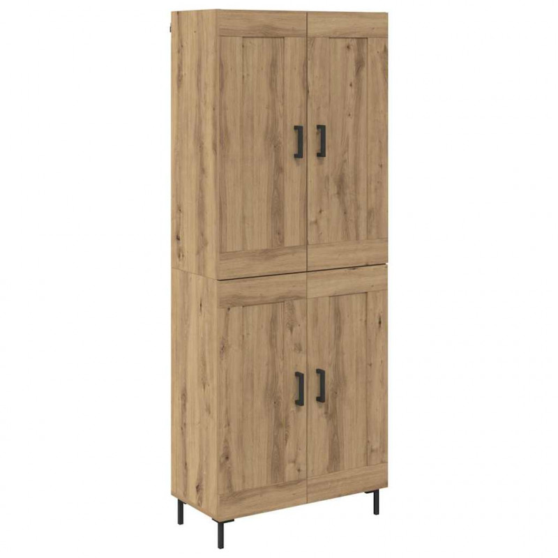 Highboard 2 pcs Dąb rzemieślniczy Materiał drewnopochodny