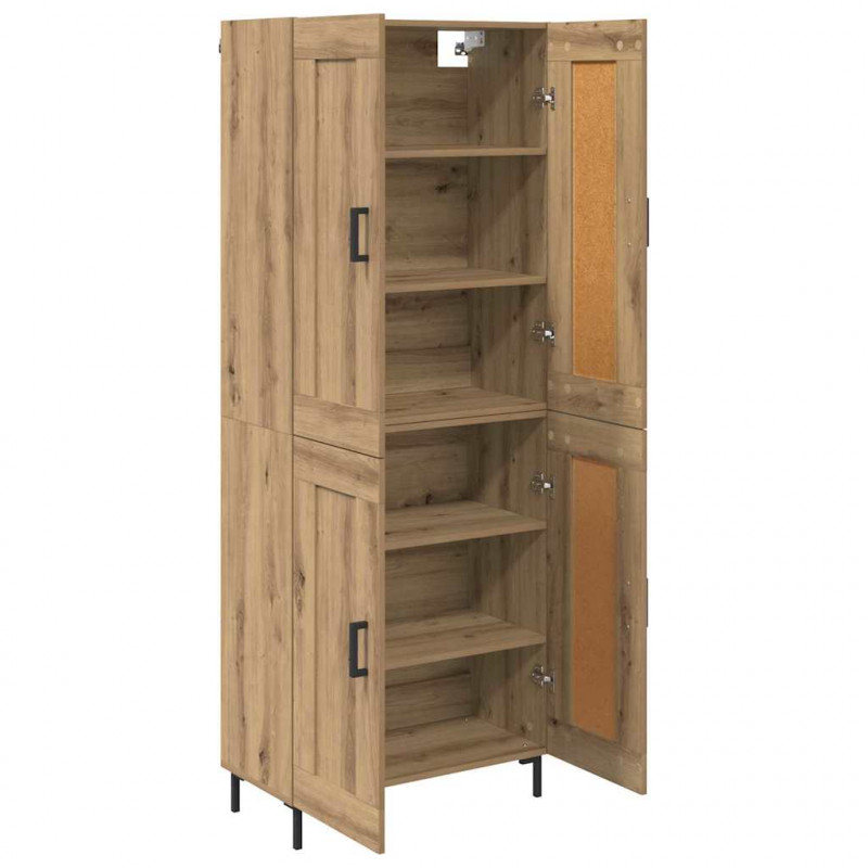Highboard 2 pcs Dąb rzemieślniczy Materiał drewnopochodny