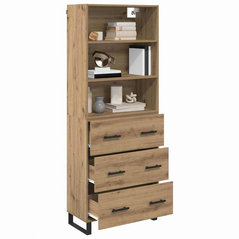 Highboard z szufladą Dąb rzemieślniczy 69,5 x 34 x 180 cm