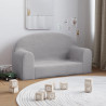 2-os. sofa dla dzieci, jasnoszara, miękki plusz