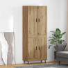 Highboard 2 pcs Dąb rzemieślniczy Drewno inżynieryjne i szkło