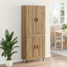 Highboard 2 pcs Dąb rzemieślniczy Drewno inżynieryjne i szkło