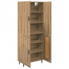 Highboard 2 pcs Dąb rzemieślniczy Drewno inżynieryjne i szkło