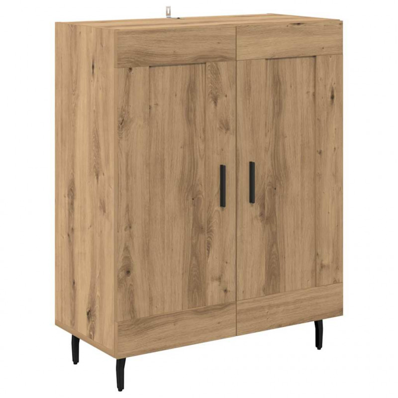 Highboard 2 pcs Dąb rzemieślniczy Drewno inżynieryjne i szkło