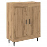 Highboard 2 pcs Dąb rzemieślniczy Drewno inżynieryjne i szkło