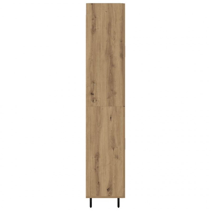 Highboard 2 pcs Dąb rzemieślniczy Drewno inżynieryjne i szkło