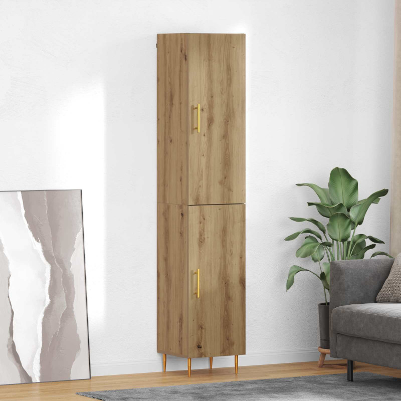 Highboard 2 pcs Dąb rzemieślniczy Materiał drewnopochodny