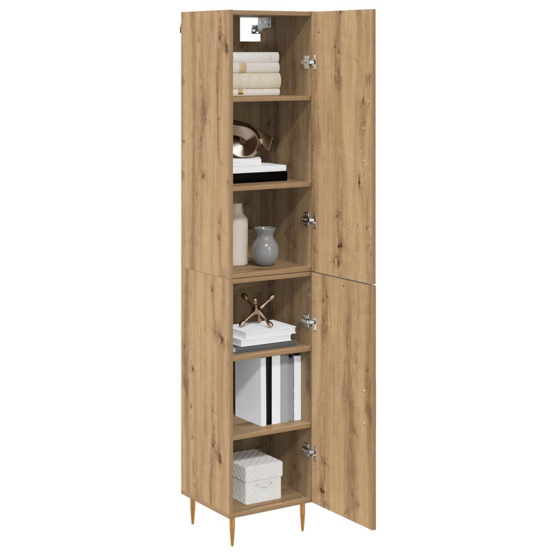 Highboard 2 pcs Dąb rzemieślniczy Materiał drewnopochodny