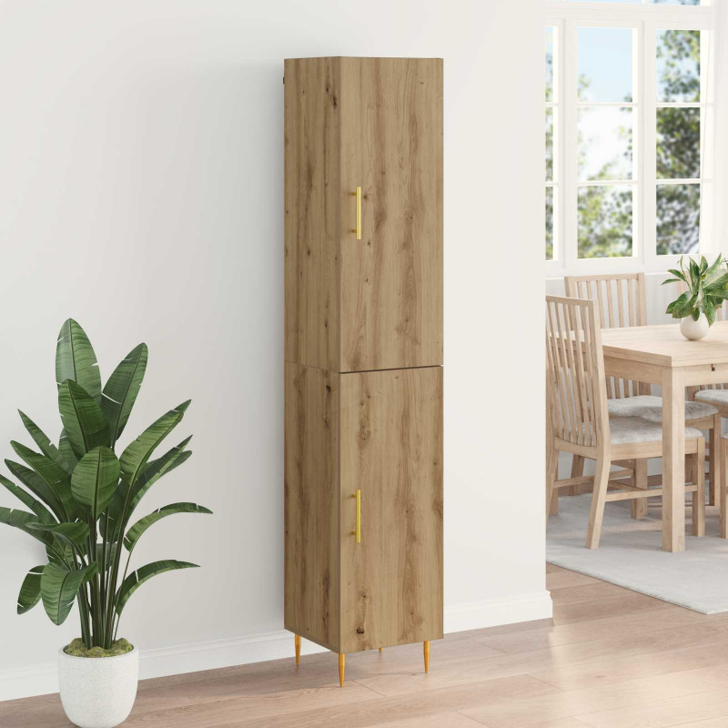 Highboard 2 pcs Dąb rzemieślniczy Materiał drewnopochodny