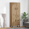 Highboard z szufladą 2 pcs Dąb rzemieślniczy 69,5 x 34 x 180 cm