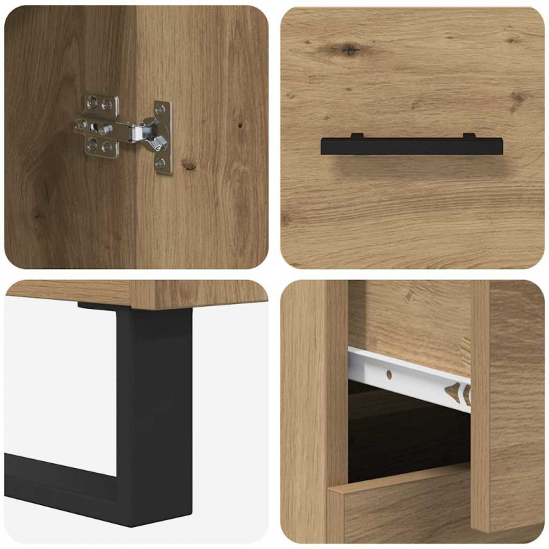 Highboard z szufladą 2 pcs Dąb rzemieślniczy 69,5 x 34 x 180 cm