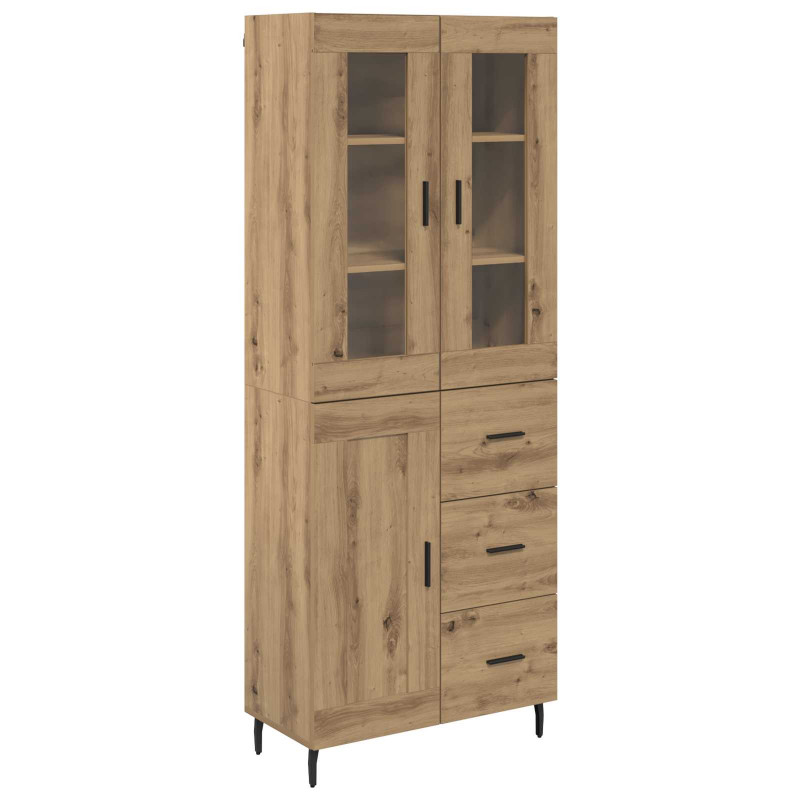 Highboard 2 pcs Dąb rzemieślniczy Materiał drewnopochodny