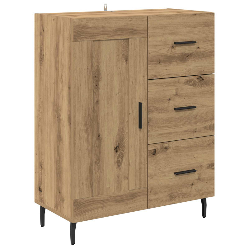 Highboard 2 pcs Dąb rzemieślniczy Materiał drewnopochodny