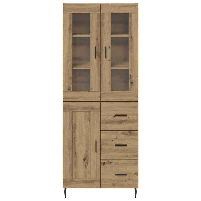 Highboard 2 pcs Dąb rzemieślniczy Materiał drewnopochodny