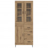 Highboard 2 pcs Dąb rzemieślniczy Materiał drewnopochodny