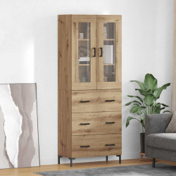 Highboard 2 pcs Dąb rzemieślniczy Materiał drewnopochodny