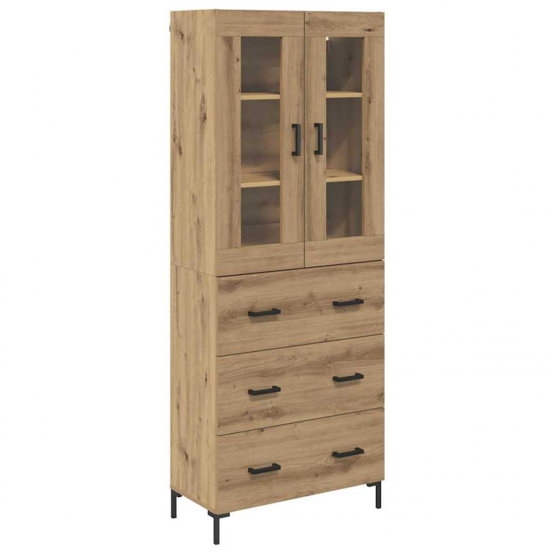 Highboard 2 pcs Dąb rzemieślniczy Materiał drewnopochodny