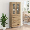 Highboard 2 pcs Dąb rzemieślniczy Materiał drewnopochodny