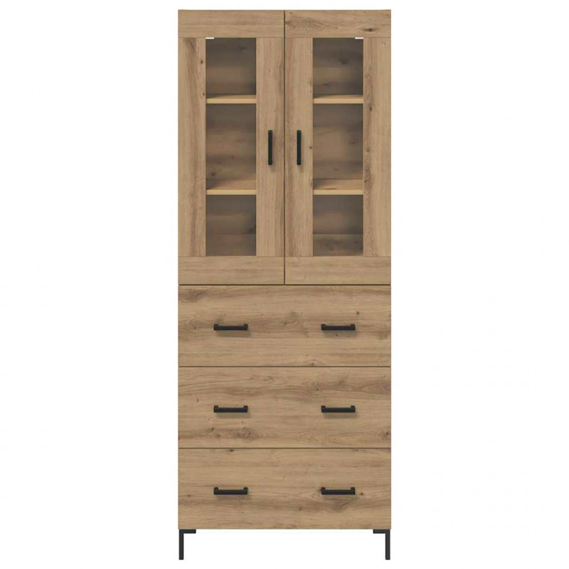 Highboard 2 pcs Dąb rzemieślniczy Materiał drewnopochodny