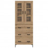 Highboard 2 pcs Dąb rzemieślniczy Materiał drewnopochodny