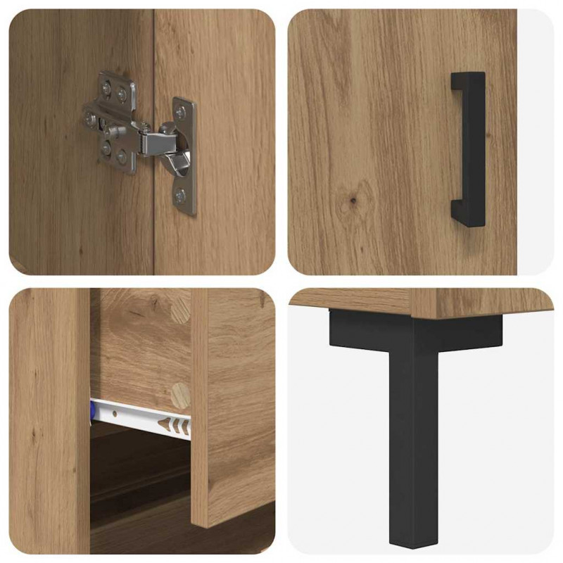 Highboard 2 pcs Dąb rzemieślniczy Materiał drewnopochodny