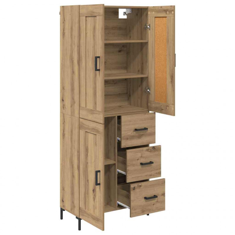 Highboard 2 pcs Dąb rzemieślniczy Materiał drewnopochodny