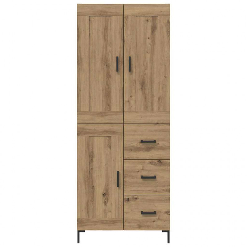 Highboard 2 pcs Dąb rzemieślniczy Materiał drewnopochodny