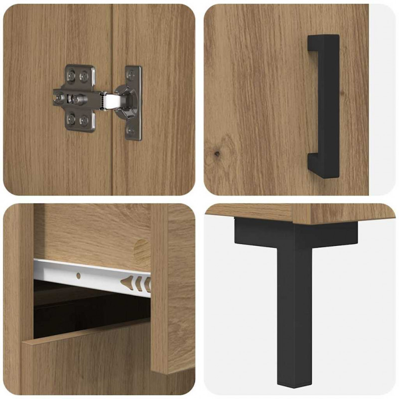 Highboard 2 pcs Dąb rzemieślniczy Materiał drewnopochodny