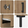Highboard 2 pcs Dąb rzemieślniczy Materiał drewnopochodny