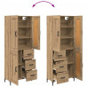 Highboard 2 pcs Dąb rzemieślniczy Materiał drewnopochodny